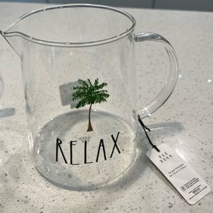 RAE DUNN PITCHER AND 2 MUGS